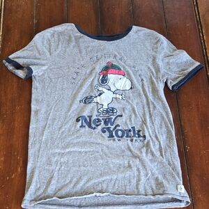 Abercrombie & Fitch Gray Crewneck Tee with Navy Trim